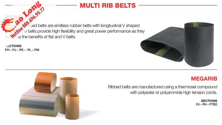 Mutil rib belts