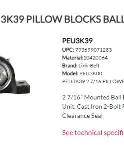 Alternative view of Gối đỡ PEU3K39 Link Belt Rexnord